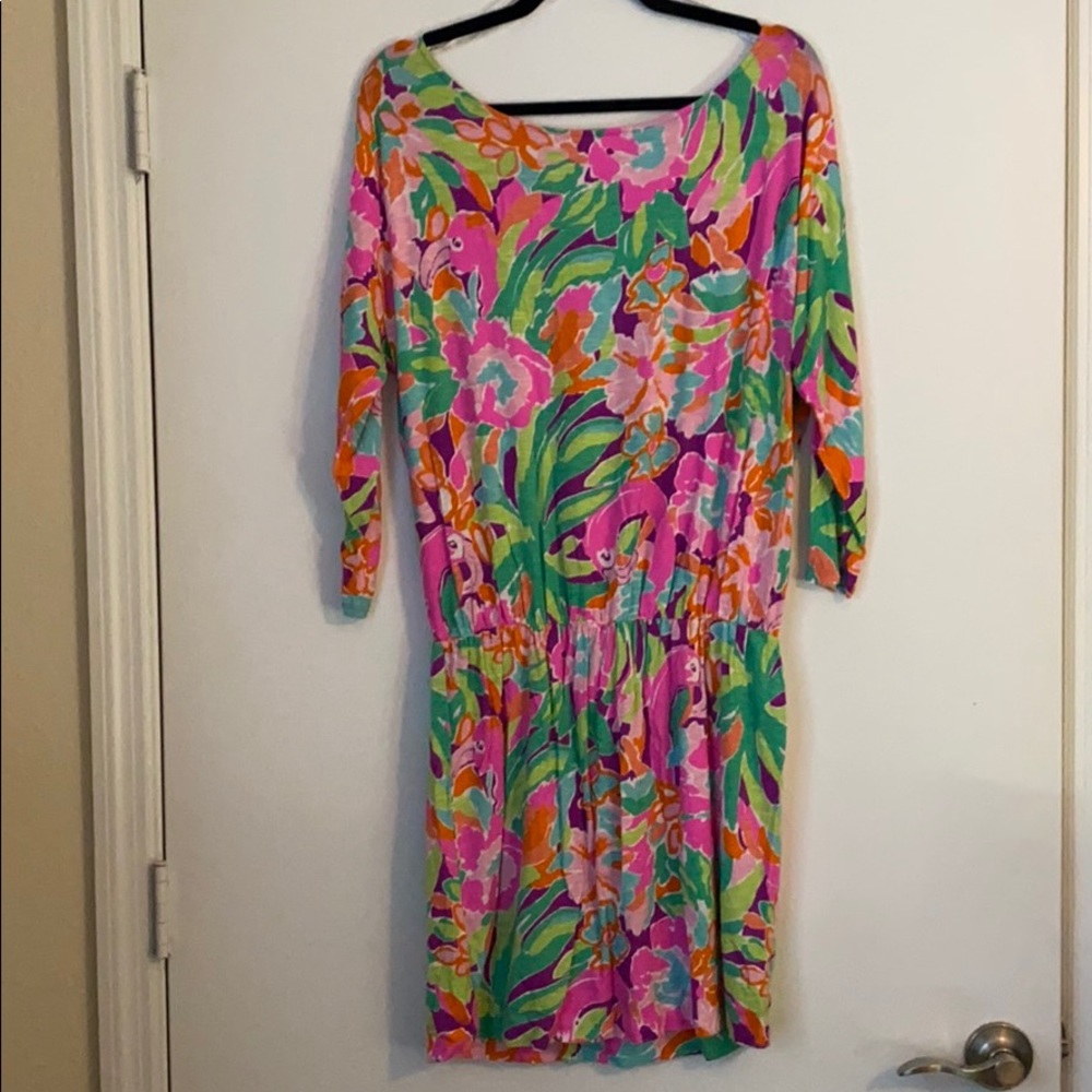 Lilly Pulitzer flamingo print dress